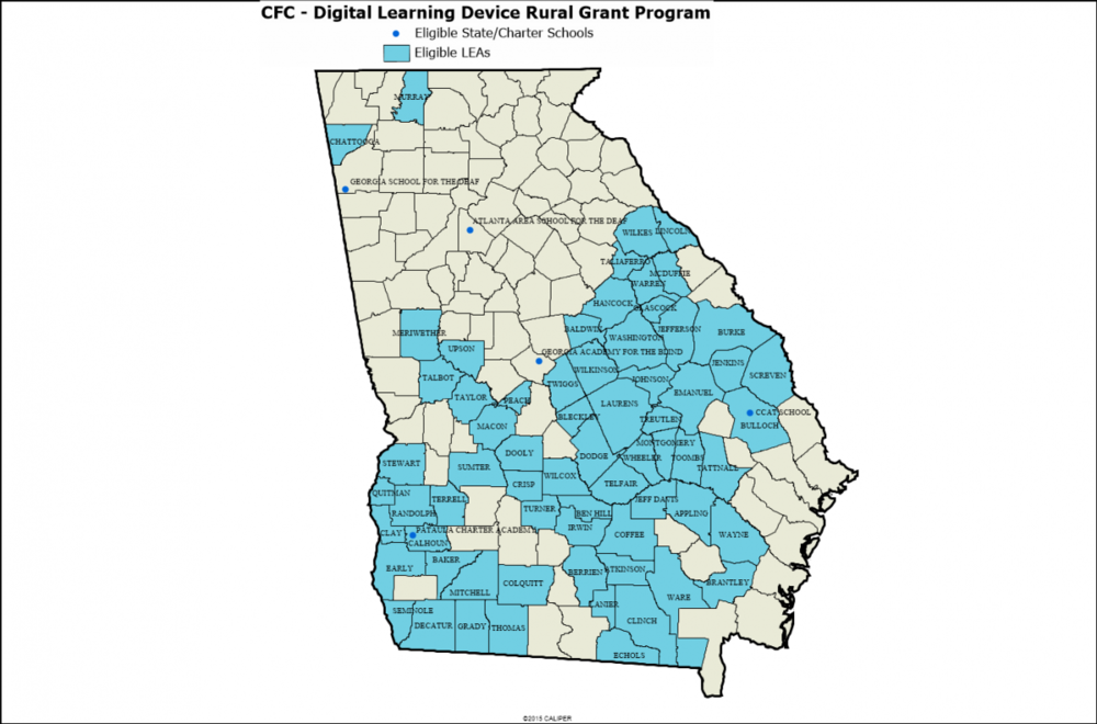 2016 CFC Program Information DLDRGP LEA Eligibility Map 07202016.png